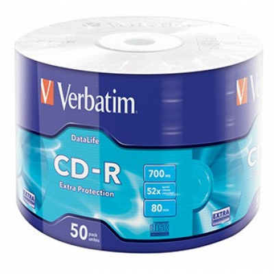 Verbatim CD-R, 43787, Extra Protection, 50-pack, 700MB, 52x, 80min., 12cm, bez možnosti potisku, wrap, pro archivaci dat