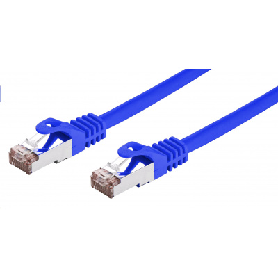 Kabel C-TECH CB-PP6F-2B patchcord Cat6, FTP, modrý, 2m