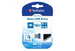 Verbatim USB flash disk, USB 3.0, 16GB, Nano, Store N Stay, modrý, 98709, USB A