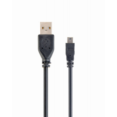 Kabel CABLEXPERT CCP-USB2-AM5P-6 USB A-MINI 5PM 2.0 1,8m HQ Black, zlacené kontakty