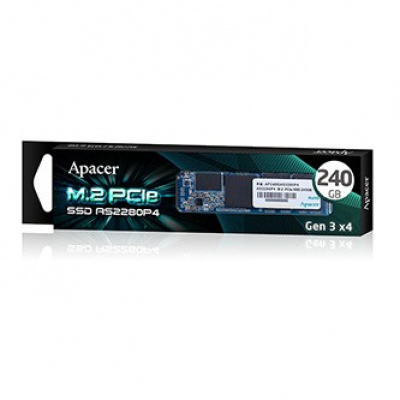 Interní disk SSD Apacer M.2 PCIe, interní M.2 PCIe, 240GB, AS2280P4, AP240GAS2280P4-1, 1800 MB/s-R, 1100 MB/s-W