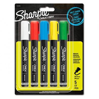 Sharpie 2157733, křídový fix Chalk Marker, mix barev, 5ks