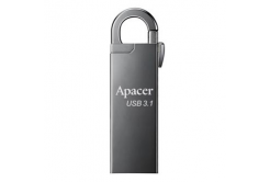 Apacer USB flash disk, USB 3.0, 16GB, AH15A, stříbrný, AP16GAH15AA-1, USB A, s karabinkou