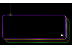 Podložka pod myš látková černá, MP-GAMELED-L, USB, RGB podsvícení, herní, 300x800mm