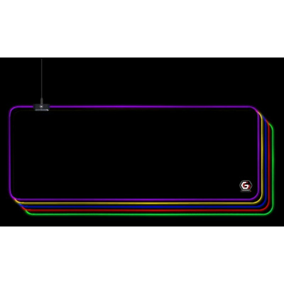 Podložka pod myš látková černá, MP-GAMELED-L, USB, RGB podsvícení, herní, 300x800mm