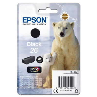 Epson T260140 C13T26014012 černá (black) originální cartridge