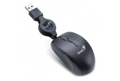 Genius Myš Micro Traveler V2, 1200DPI, optická, 3tl., drátová USB, černá, Micro