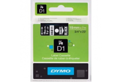 Dymo D1 45811, S0720910, 19mm x 7m, bílý tisk / černý podklad, originální páska