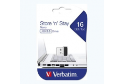 Verbatim USB flash disk, USB 2.0, 16GB, Nano, Store N Stay, černý, 97464, USB A