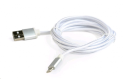 Kabel CABLEXPERT CCB-mUSB2B-AMLM-6-S USB 2.0 Lightning (IP5 a vyšší) nabíjecí a synchronizační kabel, opletený, 1,8m, stříbrný, blister