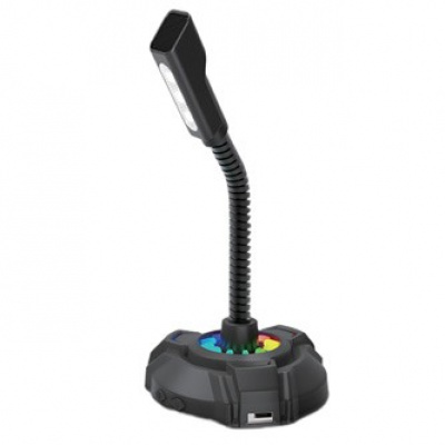 HP, počítačový mikrofon, DHP-1100C, černý, LED světlo, USB Hub