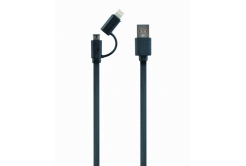 Kabel CABLEXPERT CC-USB2-AMLM2-1M USB COMBO, MicroUSB + Lightning, 1m, černý