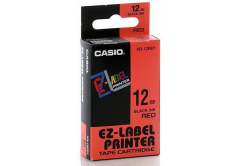 Casio XR-18RD1, 18mm x 8m, černý tisk/červený podklad, originální páska