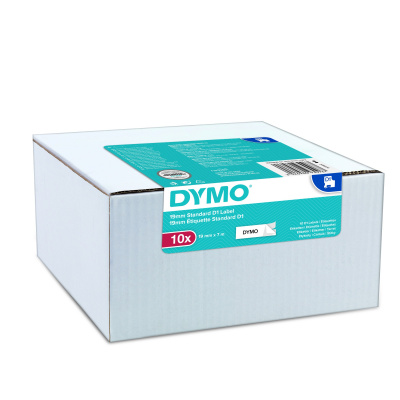 Dymo D1 45803, 2093098, 19mm x 7m, černý tisk/bílý podklad, originální pásky, 10ks