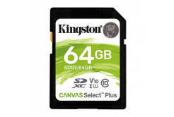 Kingston paměťová karta Canvas Select Plus, 64GB, SDXC, SDC2/64GB, UHS-I U3 (Class 10), A1