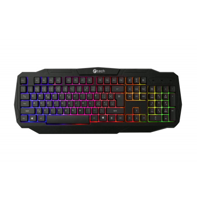 Herní klávesnice C-TECH Arcus (GKB-15), casual gaming, CZ/SK, duhové podsvícení, USB